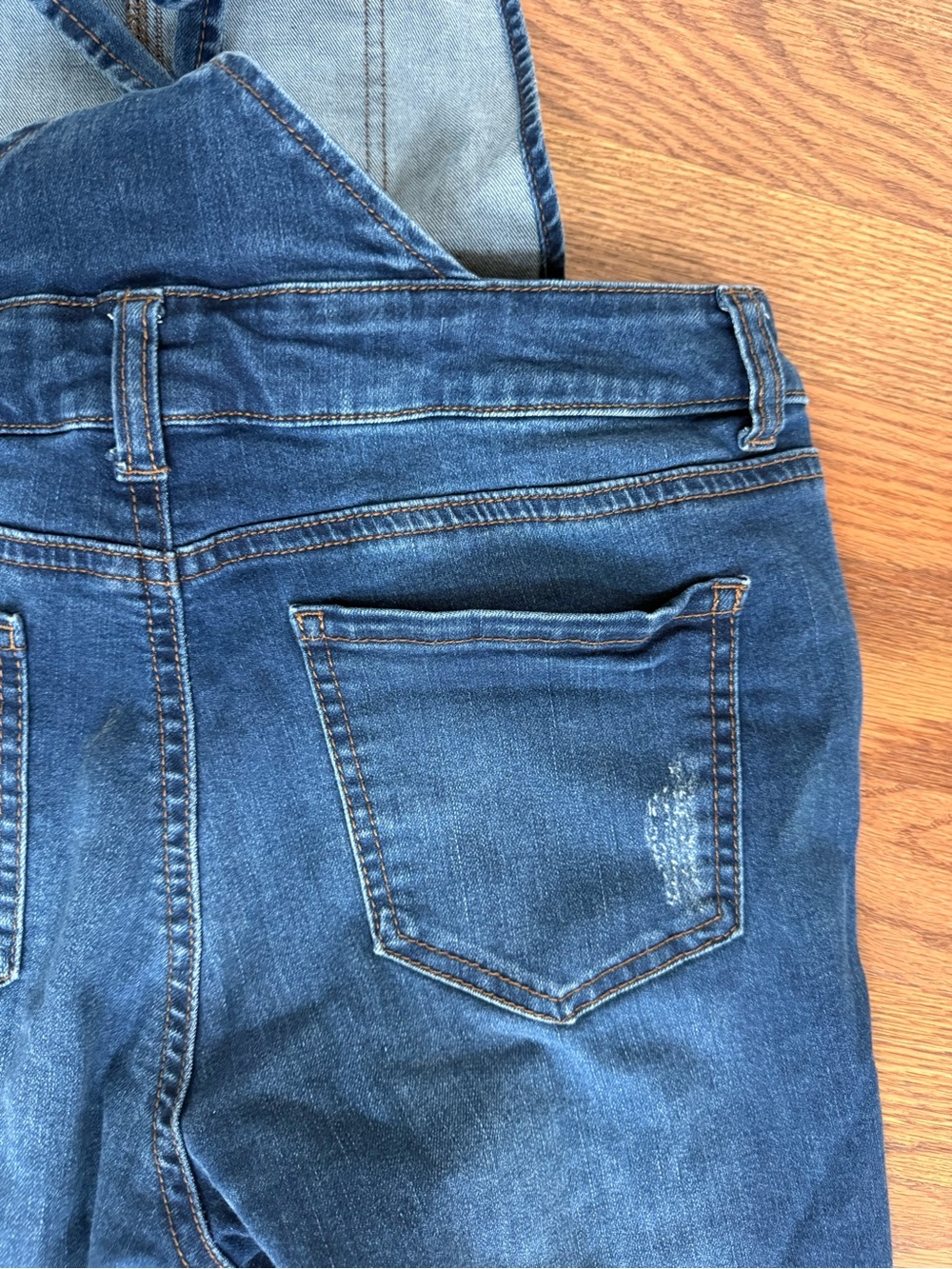 Women’s Wax Jean Blue Distressed Denim Overalls - Picture 7 of 8